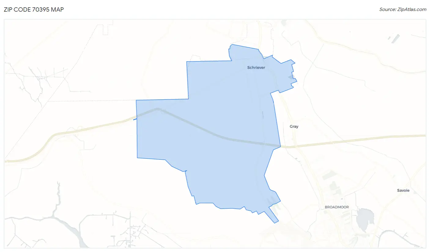 Zip Code 70395 Map