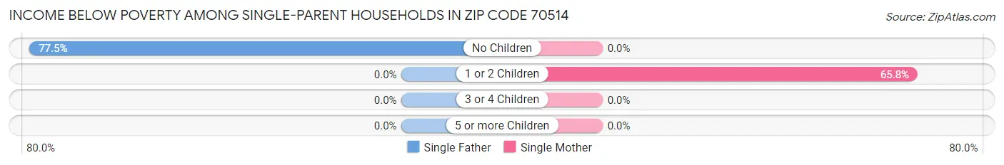 Income Below Poverty Among Single-Parent Households in Zip Code 70514