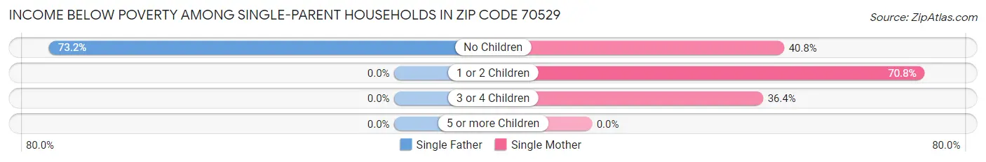 Income Below Poverty Among Single-Parent Households in Zip Code 70529