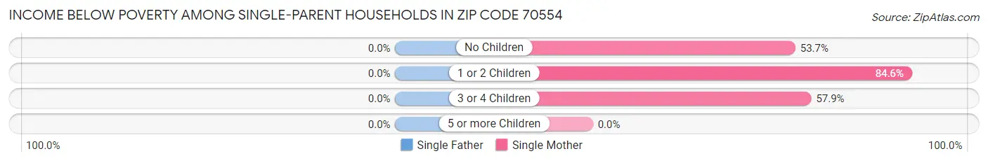 Income Below Poverty Among Single-Parent Households in Zip Code 70554