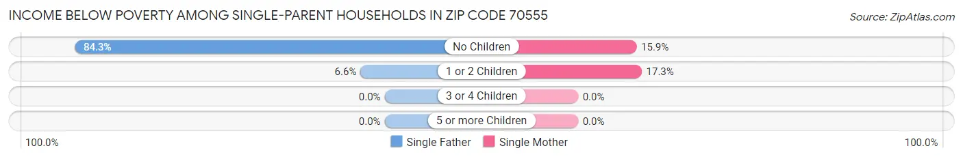Income Below Poverty Among Single-Parent Households in Zip Code 70555