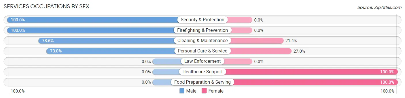Services Occupations by Sex in Zip Code 70591
