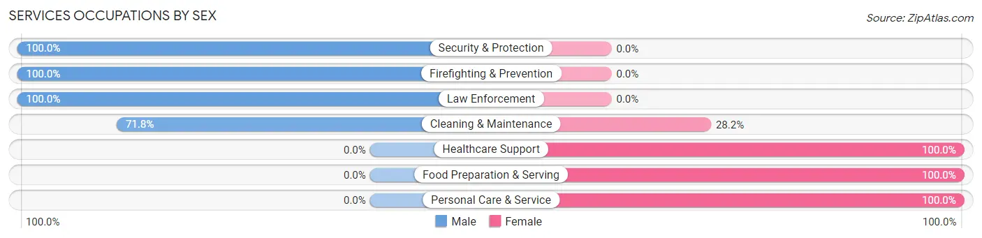 Services Occupations by Sex in Zip Code 70633