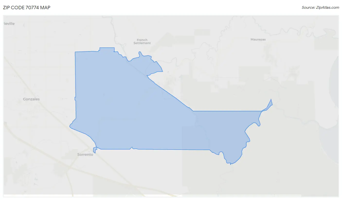 Zip Code 70774 Map