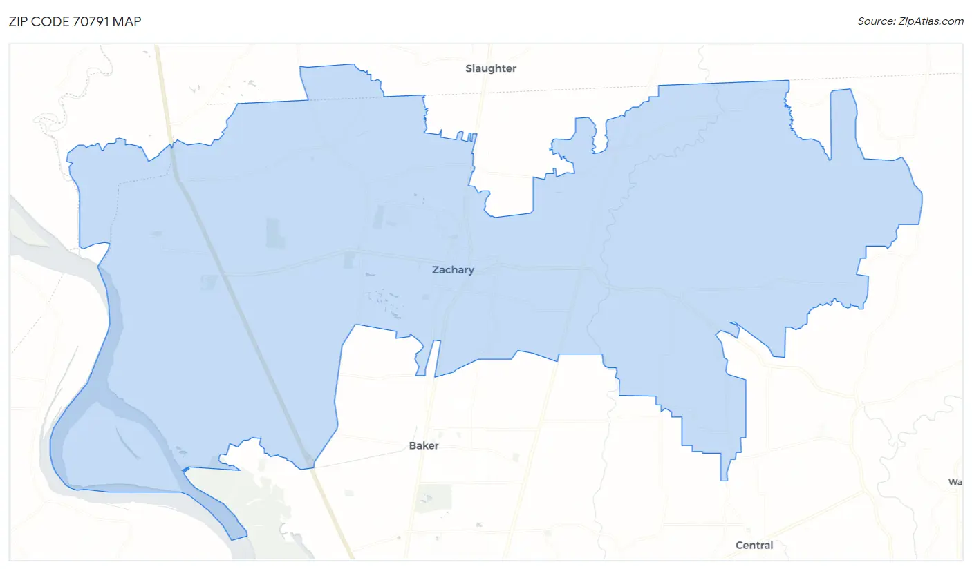 Zip Code 70791 Map