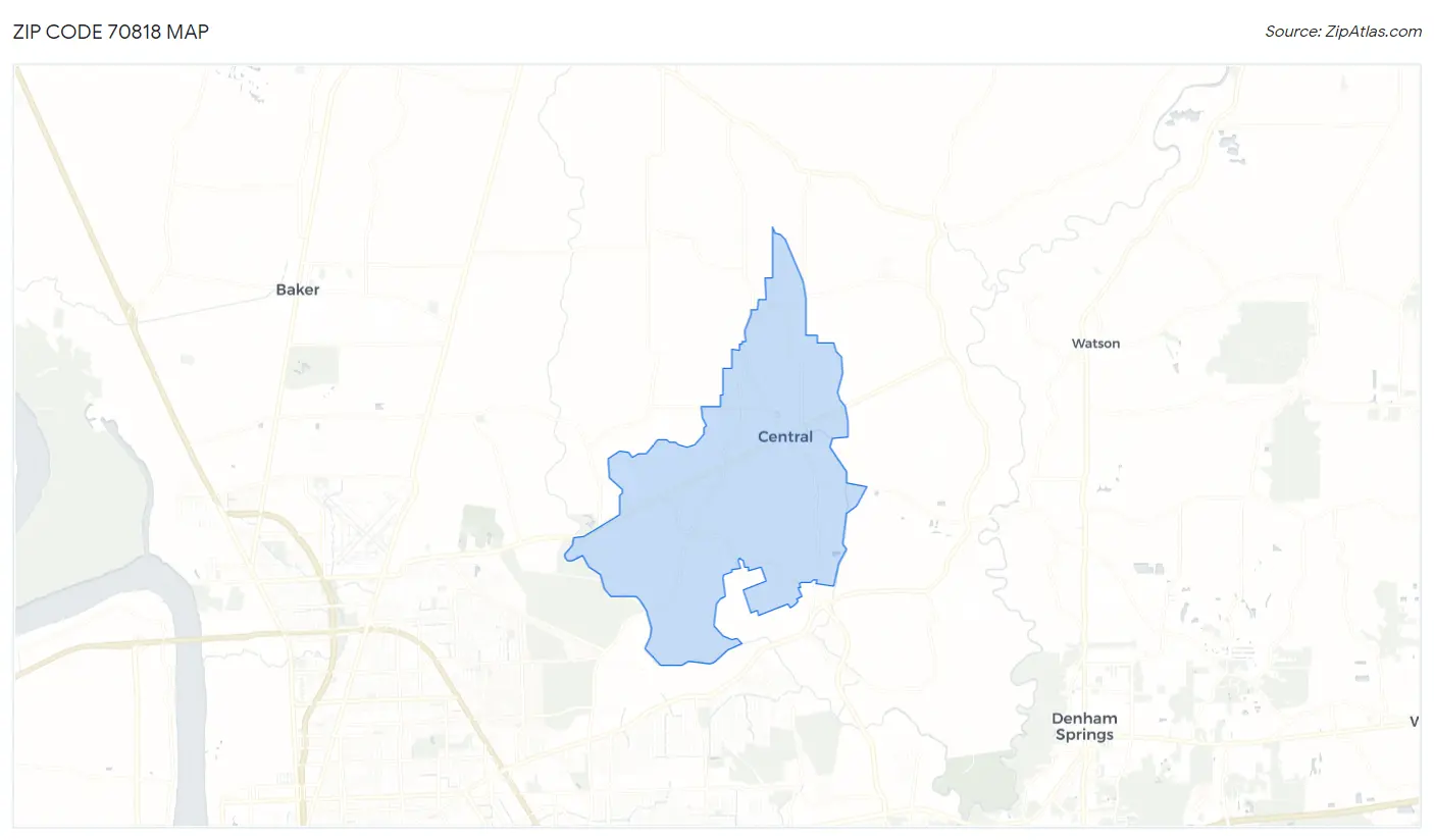 Zip Code 70818 Map