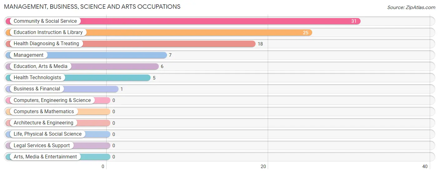 Management, Business, Science and Arts Occupations in Zip Code 71031