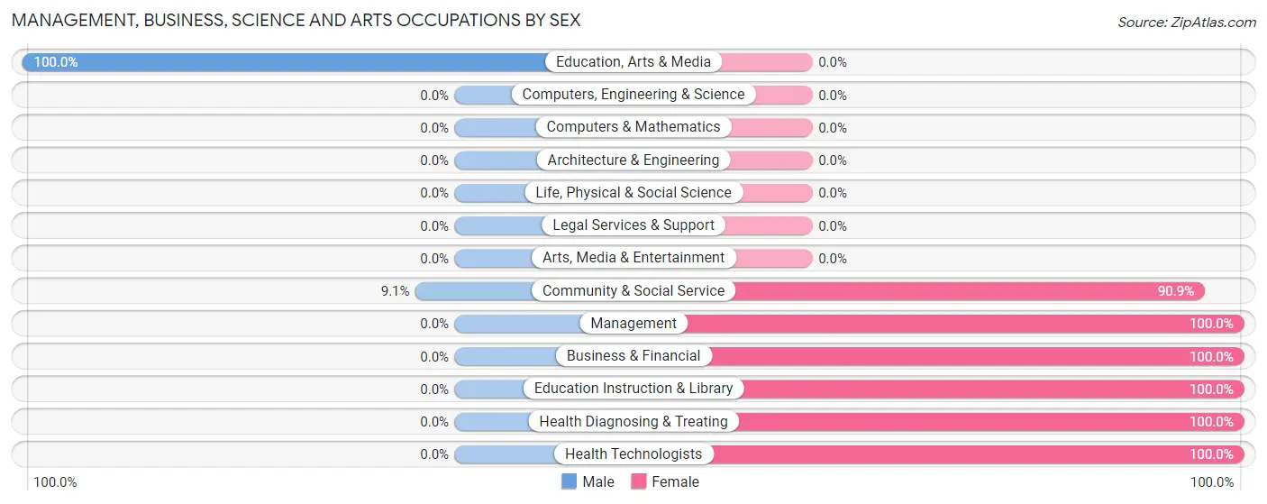 Management, Business, Science and Arts Occupations by Sex in Zip Code 71045