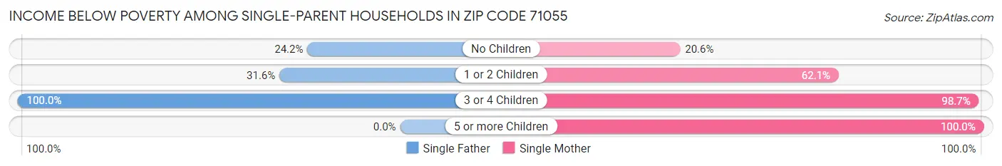 Income Below Poverty Among Single-Parent Households in Zip Code 71055