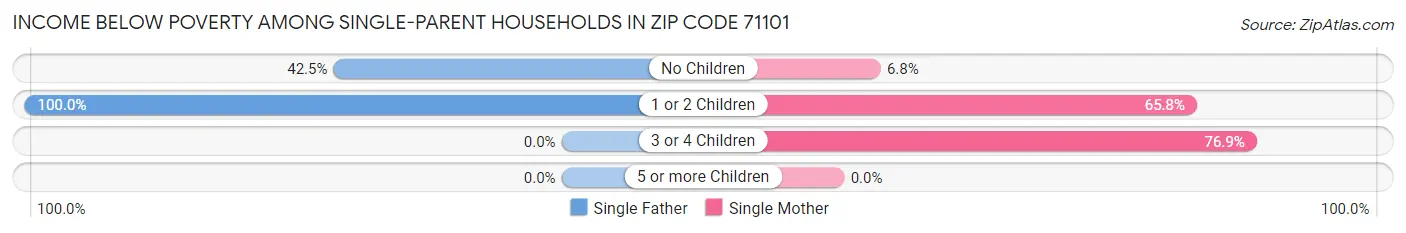 Income Below Poverty Among Single-Parent Households in Zip Code 71101