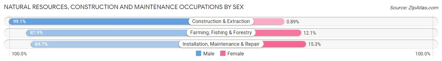 Natural Resources, Construction and Maintenance Occupations by Sex in Zip Code 71220