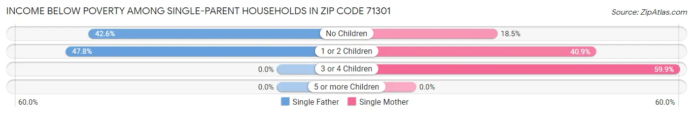 Income Below Poverty Among Single-Parent Households in Zip Code 71301