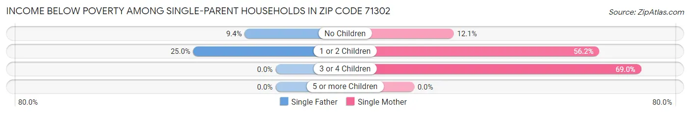 Income Below Poverty Among Single-Parent Households in Zip Code 71302