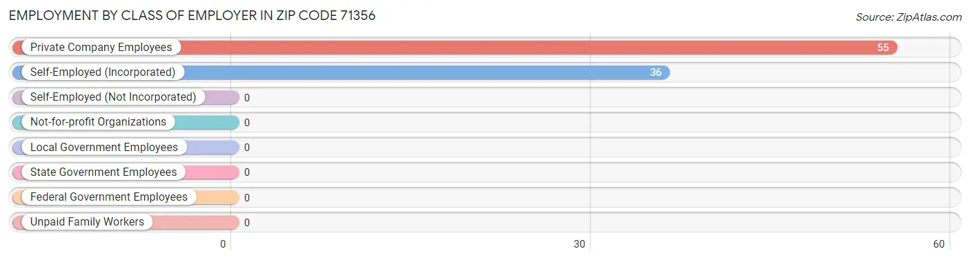 Employment by Class of Employer in Zip Code 71356