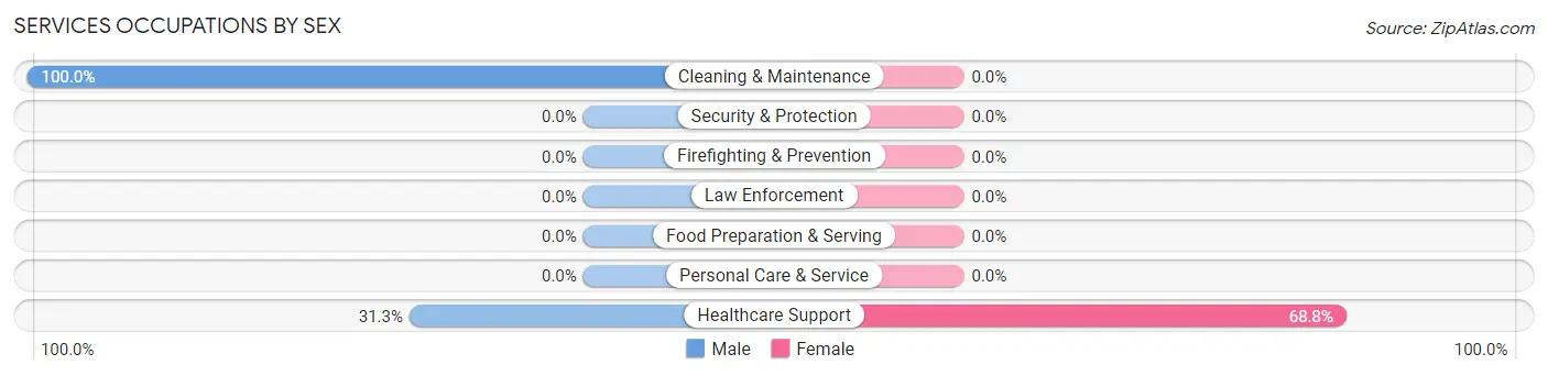 Services Occupations by Sex in Zip Code 71407