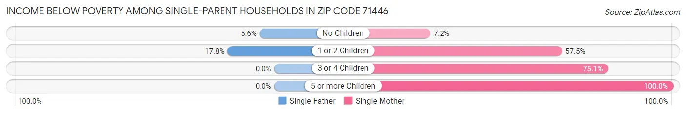 Income Below Poverty Among Single-Parent Households in Zip Code 71446