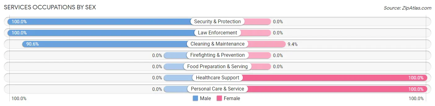 Services Occupations by Sex in Zip Code 71845