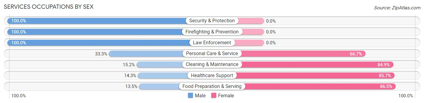 Services Occupations by Sex in Zip Code 71943