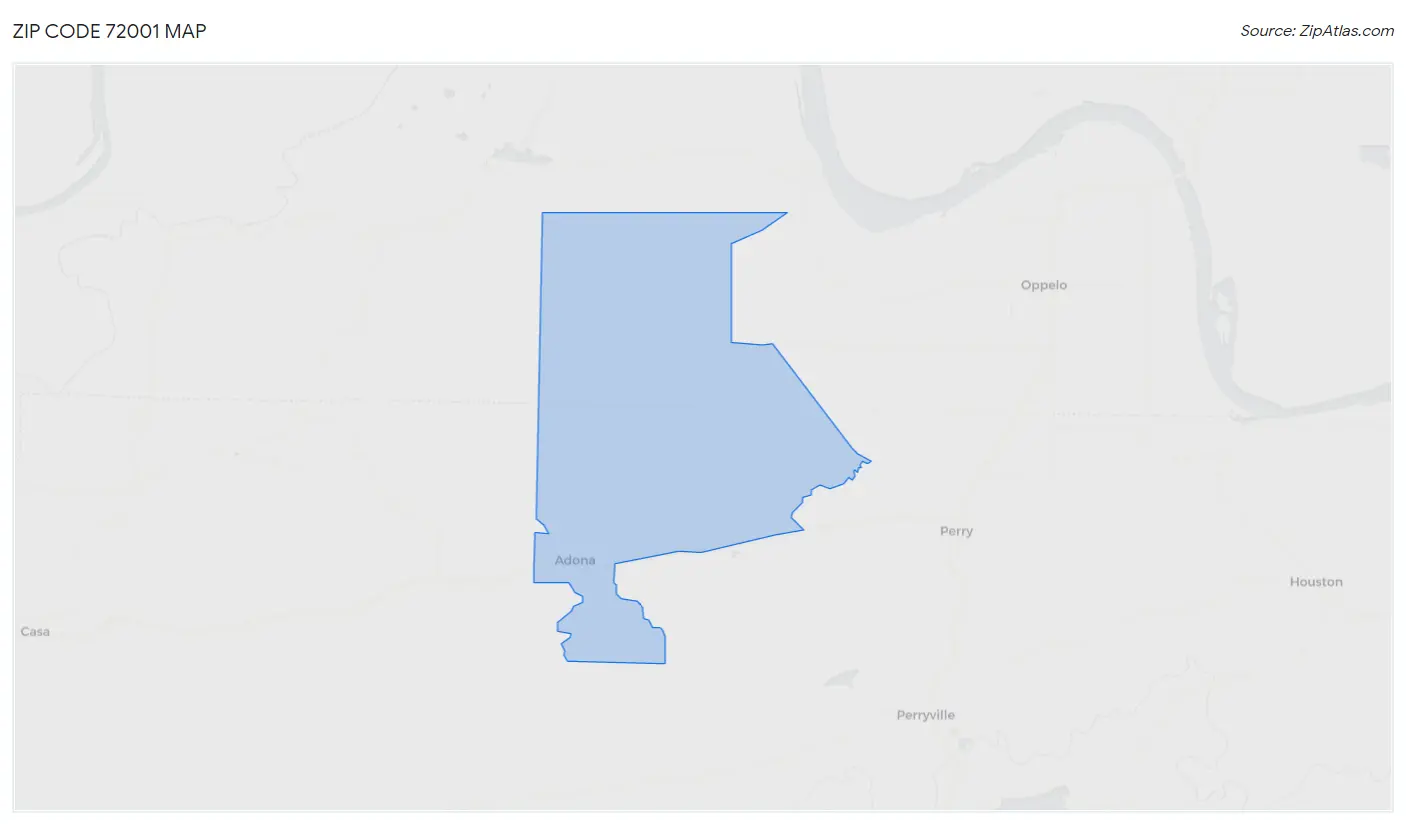 Zip Code 72001 Map