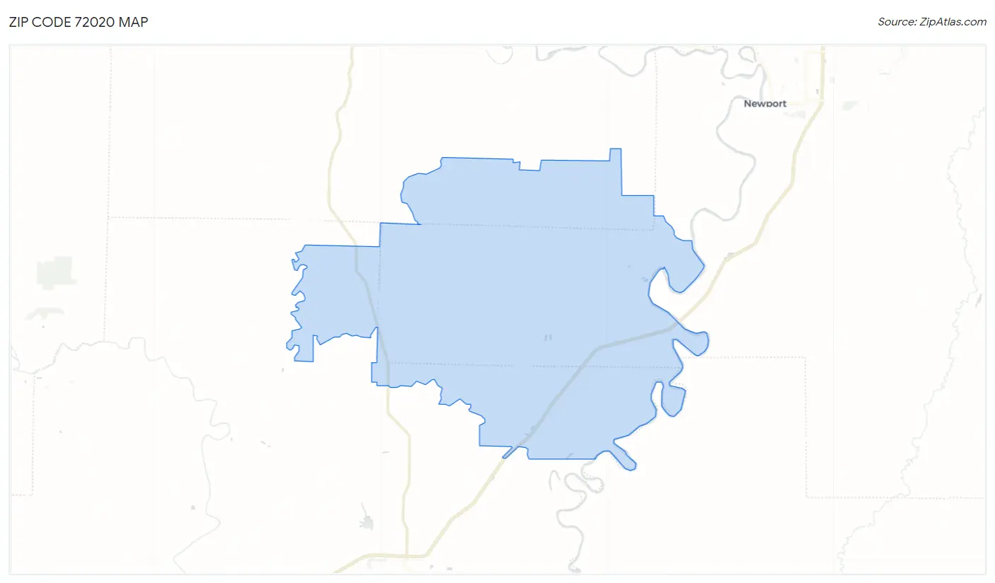 Zip Code 72020 Map