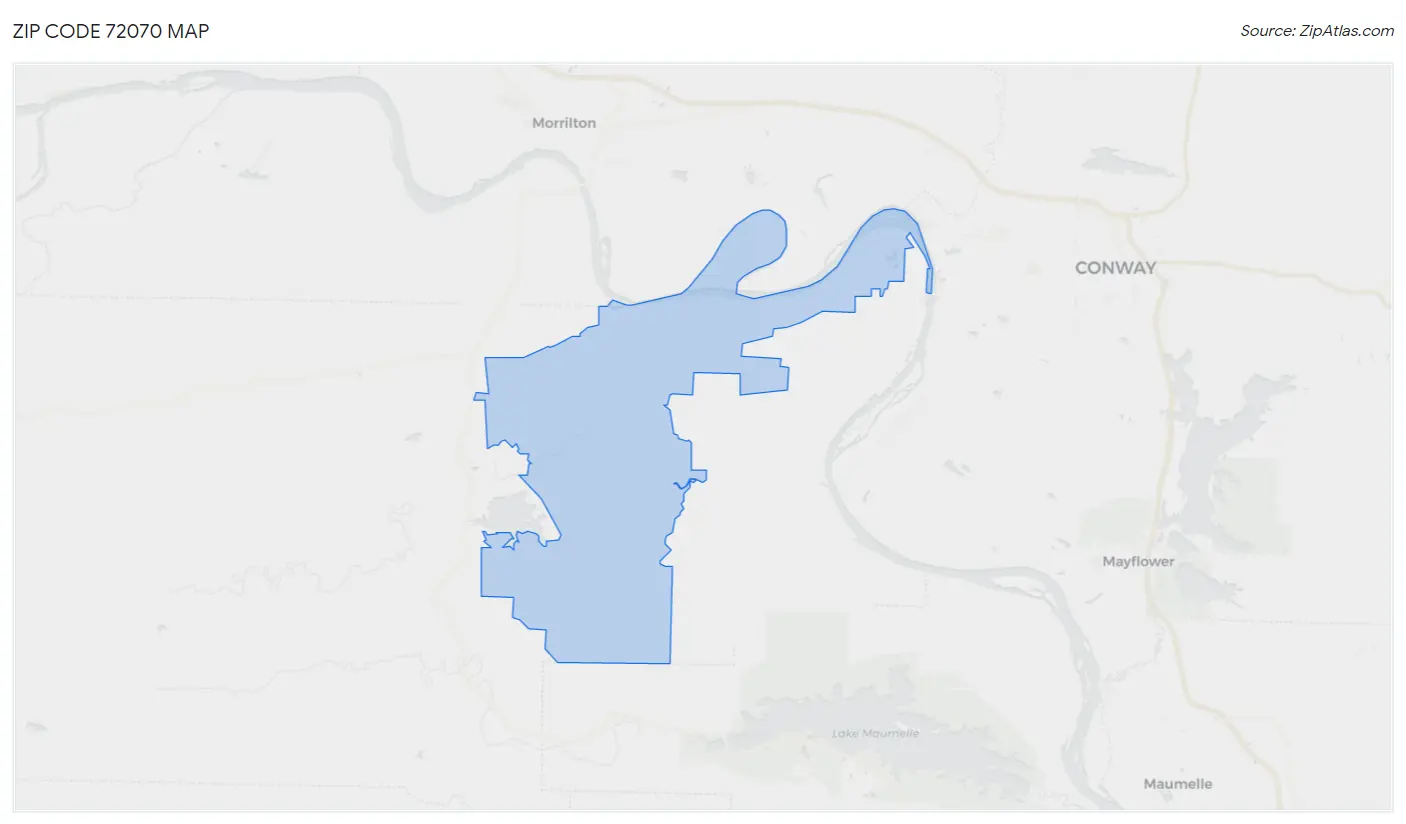 Zip Code 72070 Map