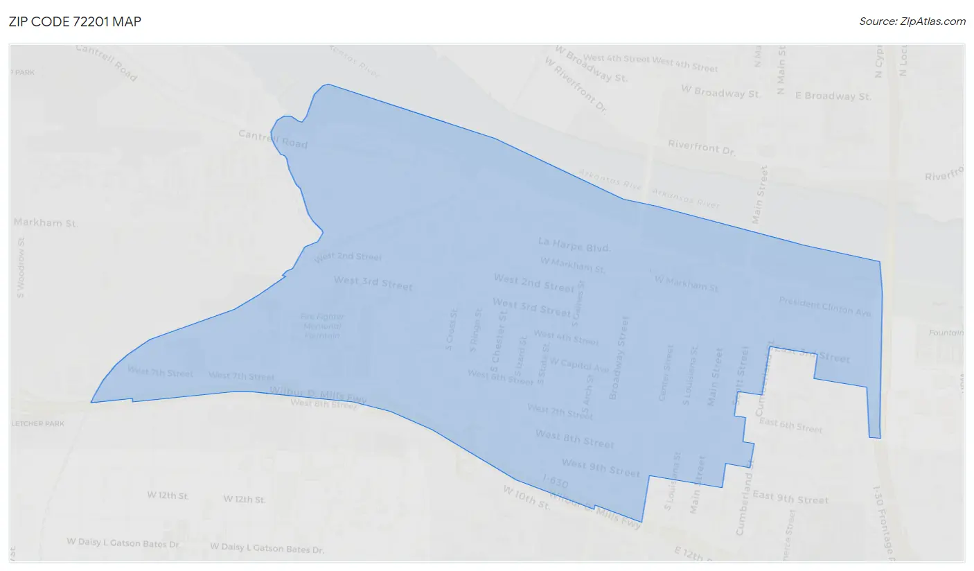 Zip Code 72201 Map