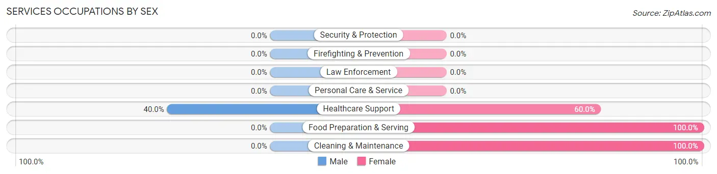 Services Occupations by Sex in Zip Code 72536