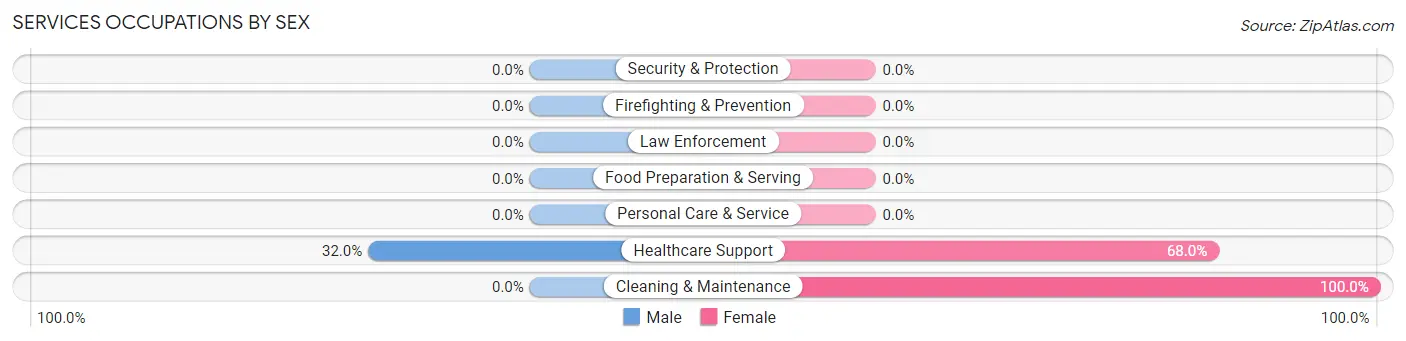 Services Occupations by Sex in Zip Code 72623