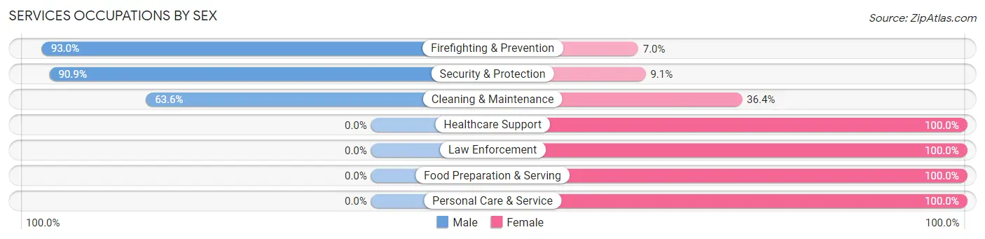 Services Occupations by Sex in Zip Code 72840