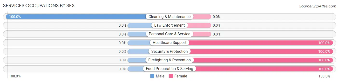 Services Occupations by Sex in Zip Code 72843