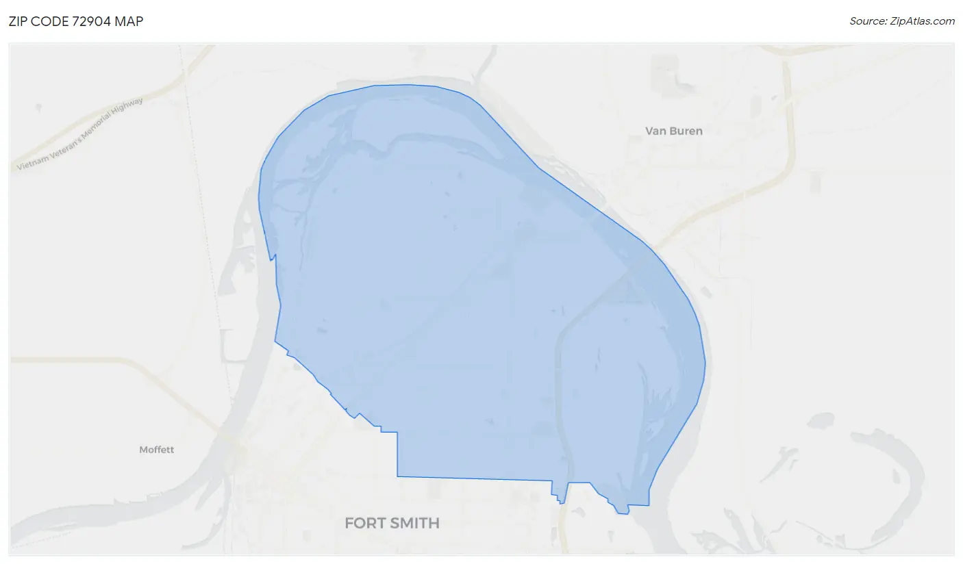 Zip Code 72904 Map