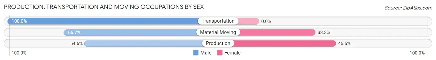 Production, Transportation and Moving Occupations by Sex in Zip Code 72928