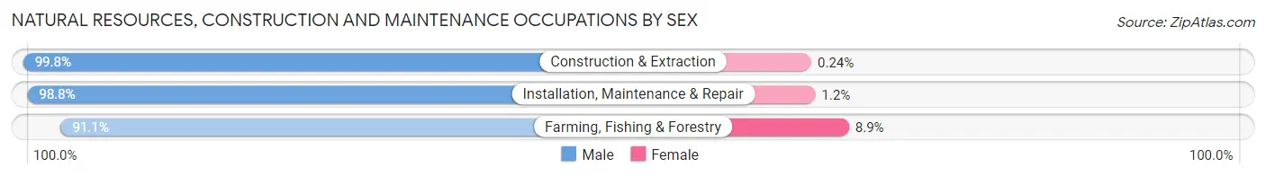 Natural Resources, Construction and Maintenance Occupations by Sex in Zip Code 73010