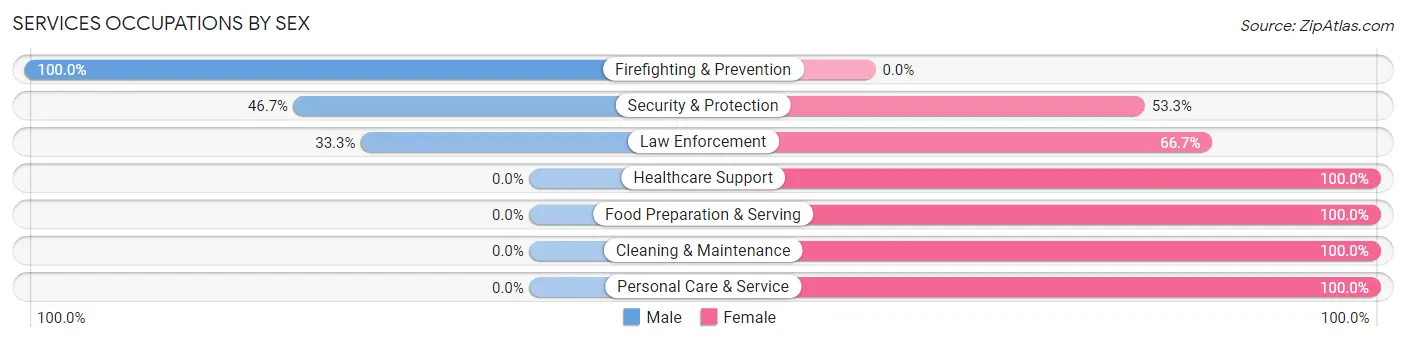 Services Occupations by Sex in Zip Code 73029