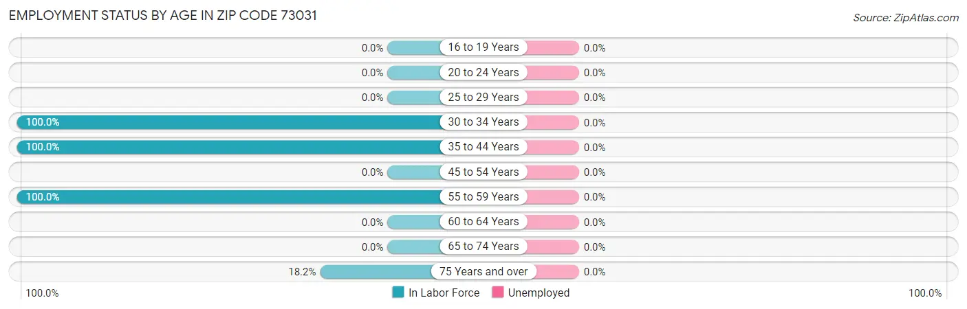 Employment Status by Age in Zip Code 73031
