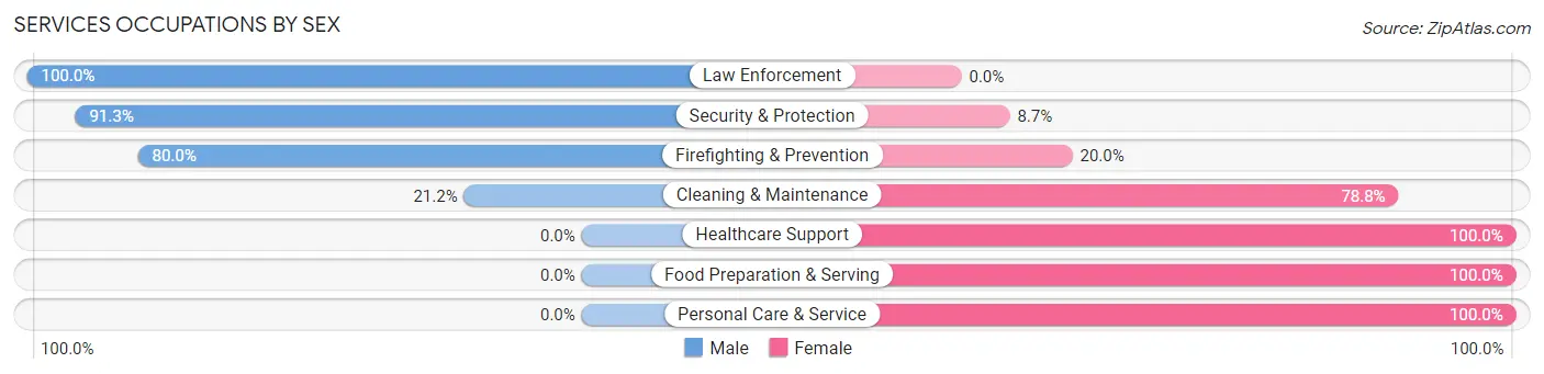 Services Occupations by Sex in Zip Code 73040