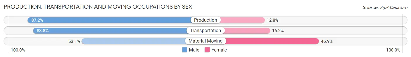 Production, Transportation and Moving Occupations by Sex in Zip Code 73069
