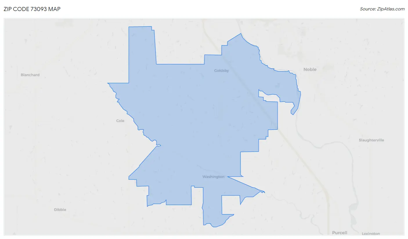 Zip Code 73093 Map