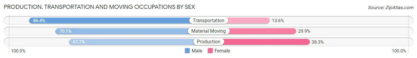 Production, Transportation and Moving Occupations by Sex in Zip Code 73119