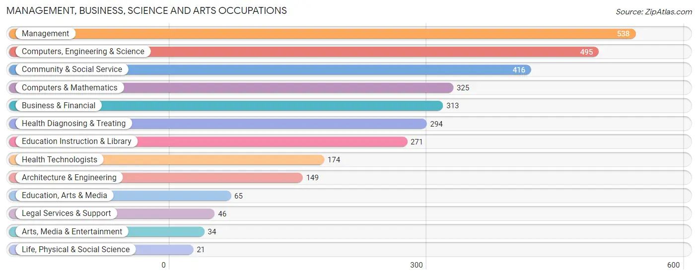 Management, Business, Science and Arts Occupations in Zip Code 73139