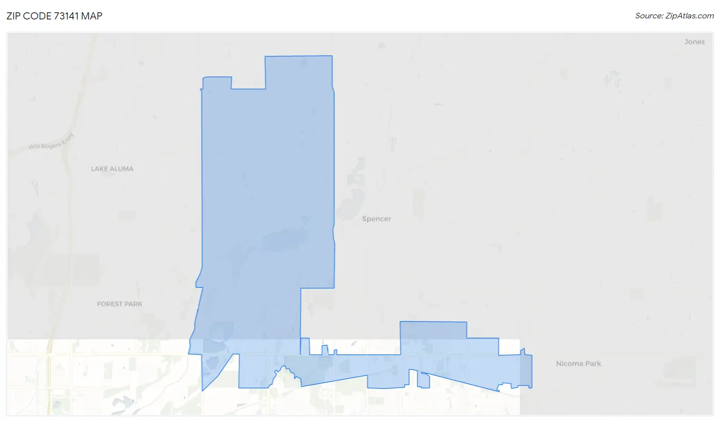 Zip Code 73141 Map