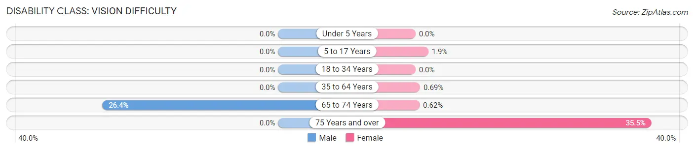 Disability in Zip Code 73141: <span>Vision Difficulty</span>