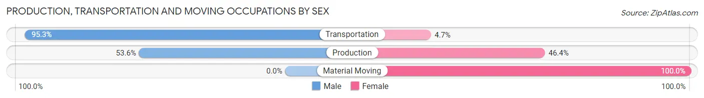 Production, Transportation and Moving Occupations by Sex in Zip Code 73173