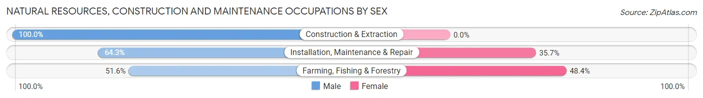 Natural Resources, Construction and Maintenance Occupations by Sex in Zip Code 73430