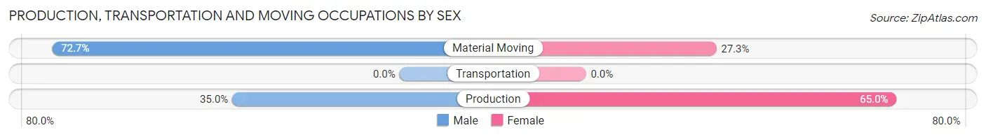 Production, Transportation and Moving Occupations by Sex in Zip Code 73440