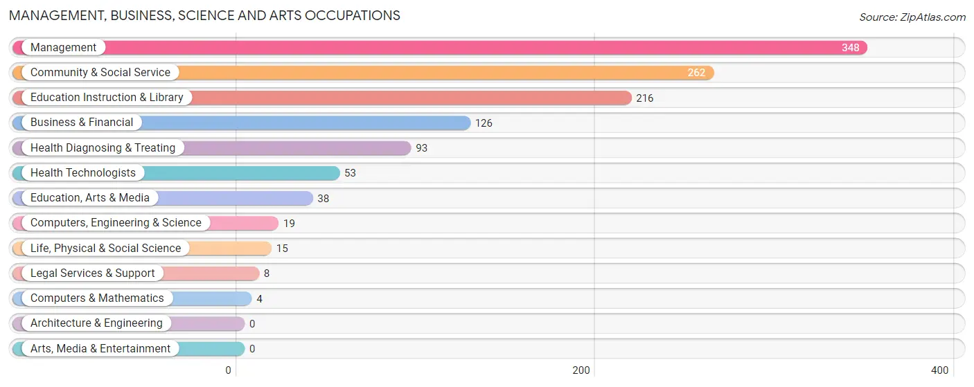 Management, Business, Science and Arts Occupations in Zip Code 73446