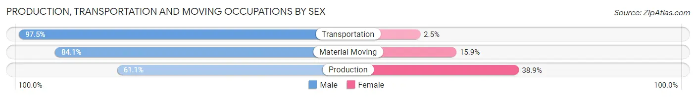 Production, Transportation and Moving Occupations by Sex in Zip Code 73448