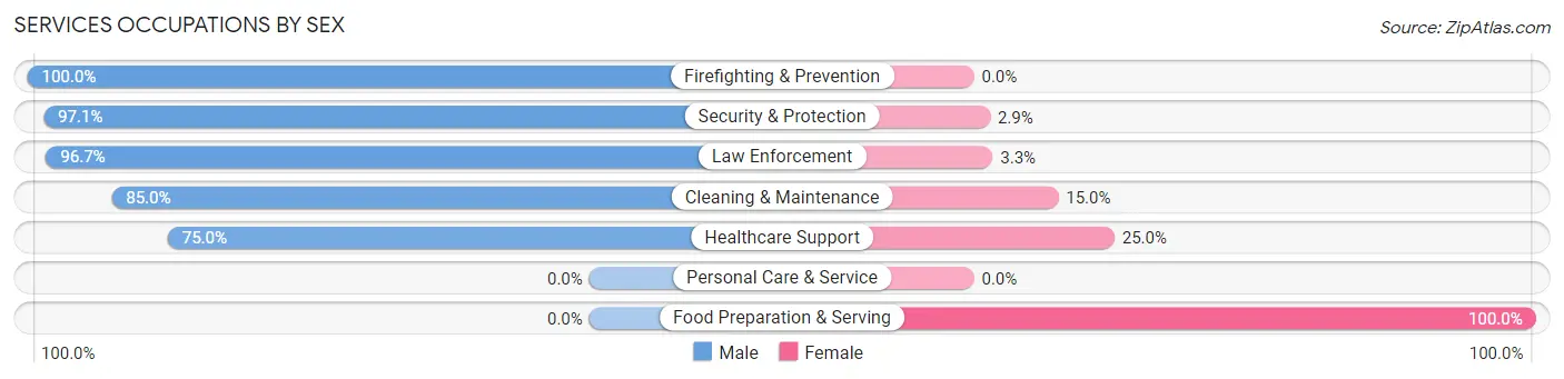 Services Occupations by Sex in Zip Code 73547
