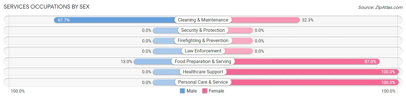 Services Occupations by Sex in Zip Code 73626