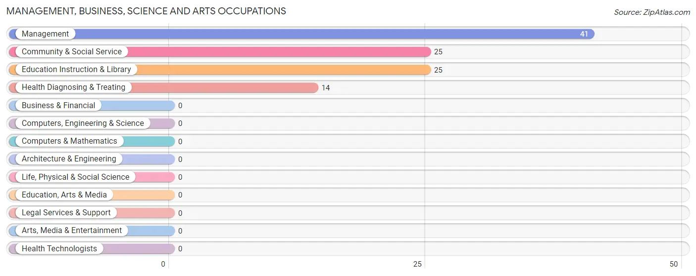 Management, Business, Science and Arts Occupations in Zip Code 73735